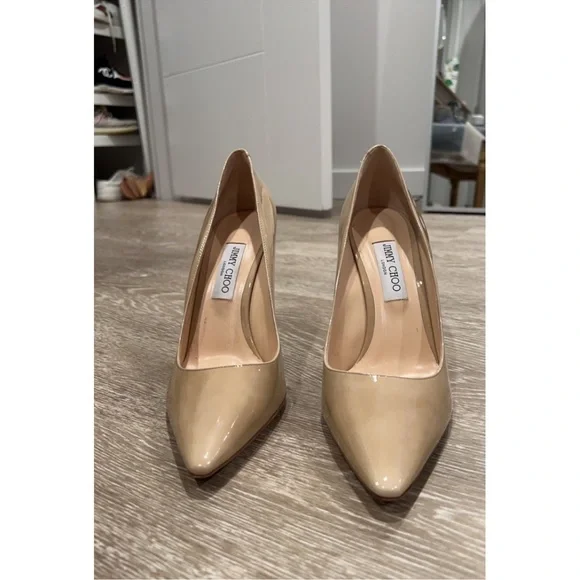 JIMMY CHOO NUDE PATENT STILLETO SIZE 42 - Picture 7 of 7